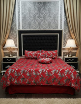 10 PCS Fancy Bridal Set (Jacquard Velvet)-Maroon